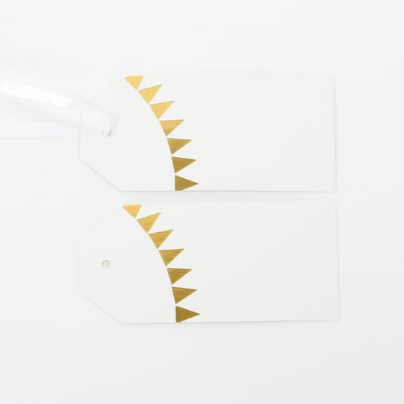 Koyal Wholesale Gift Tag Gold Foil Pennant Banner Favor Tags, in Bulk 100-Pack Gift Tag Labels with Gift Tag Ribbon