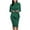 Green, variant on AOOCHASLIY Womens Dress Women's Summer Fashion Sexy Irregular Round Neck Long Sleeve Ruffles Hip Wrap Dress