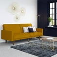 DHP Paxson Futon, Mustard Yellow Linen