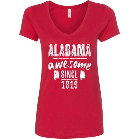 Inktastic Alabama Awesome Since 1819 Women's V-Neck T-Shirt