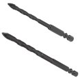 thumbnail image 1 of RUNROTOO 2Pcs Masonry Concrete Drill Bit Set Black Steel for Preventing Slipping in Projects, 1 of 8