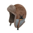 thumbnail image 2 of PureCasa Unisex Winter Trapper Hat Thermal Faux-Fur Trooper Hats Fleece Lined Bomber Caps Vintage Windproof Plush Ear Flaps Cap, 2 of 2