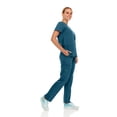 thumbnail image 3 of Hey Collection Womens Stretch Colorful Cargo Mock Neck Scrubs Set, Medical Nursing Tops with Four Pocket Scrubs Straight Leg Pants, 3 of 5