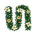 thumbnail image 1 of Artificial Flower Rattan Garland Wreath 9ft Luxury With Light String Christmas Decoration Encryption Pendant, 1 of 10