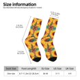 thumbnail image 2 of Gukieu Colorful Bohemian Sunflower Print Contrast Color Mid-calf Socks, Sweat-wicking Athletic Socks, Unisex Clothing Accessories, 2 of 6