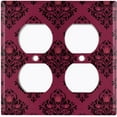thumbnail image 3 of Metal Light Switch Plate Cover Elegant Burgundy Diamond Rose Gate Damask DAM078, 3 of 13