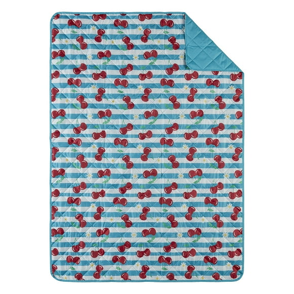 Mainstays Water Repellent Outdoor Blanket, Cherry Stripe, 1 Piece, 50" x 70"