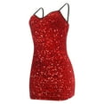 thumbnail image 7 of Ashirexll Womens Summer Dresses, Casual Dresses for Women, Fashion Sheer Sequin Long Sleeve Trim Mini Party Dress, 7 of 7