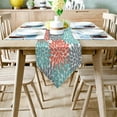 thumbnail image 2 of Multicolor Dahlia Green Gray Red Table Runner Table Flag Home Party Decorative Tablecloth Table Runners, 2 of 5