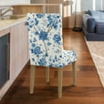 thumbnail image 5 of Xoenoiee Blue Flower Print Waterproof Chair Covers for Dining Room, Stretch Dining Chair Covers Kitchen Parsons Chair Covers, Machine Washable, 1 Pack, 5 of 7