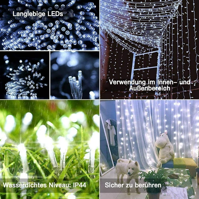 Magictec 300 LED Curtain String Light, 8 Lighting Modes Fairy Twinkle  String Lights Wedding Party Home Garden Bedroom Outdoor Indoor Wall  Decorations