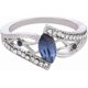 thumbnail image 2 of Women Ring Inlaid with Oval Artificial Gems Rhinestone Shiny Ring Jewelry Birthday Gifts (Navy Blue, Size 8), 2 of 4
