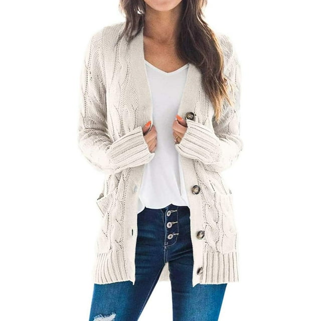 AMERTEER Cardigan à Manches Longues pour Femmes Pull Tricoté Doux Ouvert devant