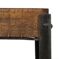 thumbnail image 4 of Kate and Laurel - Marsh 2-Piece Rustic-Modern Side Accent End Tables with Pieced Quilted Star Pattern Designed Wooden Tray Top and Distressed Black Metal Base, 4 of 5