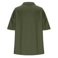 thumbnail image 5 of lcziwo Oversized Tshirts for Women Loose Fit V Neck Polos Shirt Solid Casual Short Sleeve Lapel Collar Summer Cute Tops Vacation Sale Army Green XXL, 5 of 9