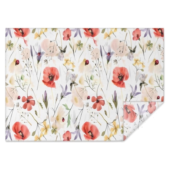Pioneer Flower Floral Print Pattern Rectangle Tablecloth 60"x84",Waterproof Polyester Rectangle Table Cloth, Wipeable Spillproof Polyester Tablecloth for Dining, Camping, Indoor and Outdoor