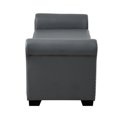thumbnail image 4 of Banc Pouf de Rangement en Cuir Gris Chiné - Garniture de Tête de Clou, 4 of 7