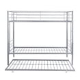 thumbnail image 3 of Harper & Bright Designs Twin Size Metal Bunk Bed with Trundle, Twin Over Twin Metal Bunk Bed Frame for Bedroom, Silver, 3 of 6