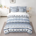 thumbnail image 2 of Castle Fairy Bohemian Blue Aztec Twin Bedding Sets,Boho Geometric Bedding Comforter Set, 2 of 8