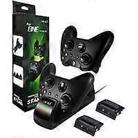 Charger with 2 Rechargeable Batteries for Xbox One/Xbox Series X/S Controller, Charging Station with 2 x 1300 mAh