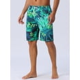 thumbnail image 2 of DARING DIVA Men's Drawstring Hawaiian Summer Beach Swim Shorts 32 Dark Green, 2 of 6