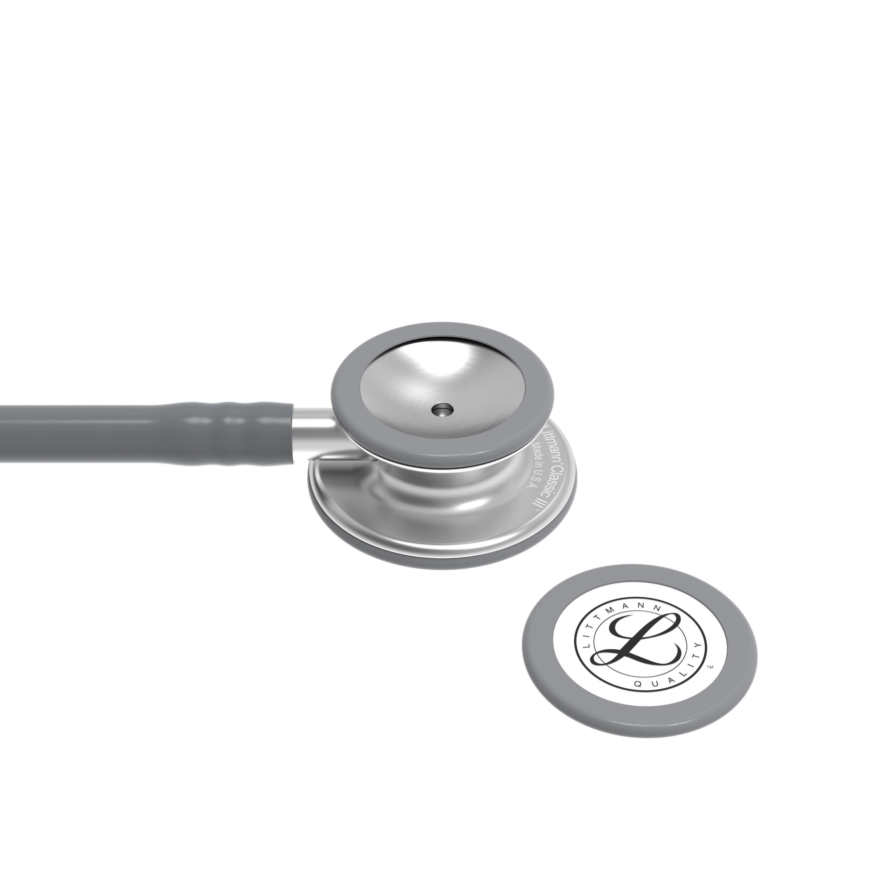 3M Littmann Classic III Monitoring Stethoscope, 5621, Stainless Steel Chestpiece, 27" Gray Tube