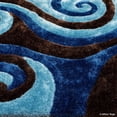 thumbnail image 7 of Allstar Brown Shaggy Area Rug with 3D Blue Spiral Design. Contemporary Formal Casual Hand Tufted (7' 6" x 10' 5"), 7 of 7