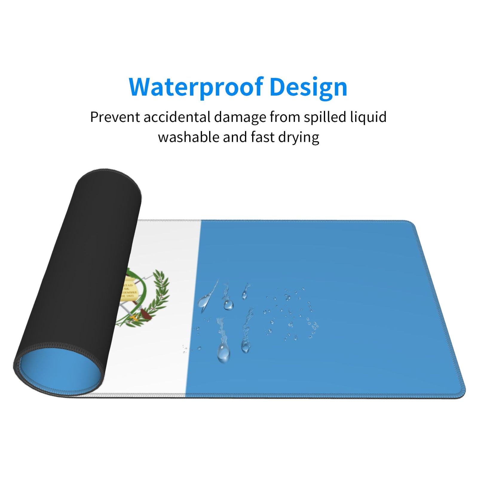 Large Gaming Mouse Mat Flag Of Guatemala Long Extended Mousepad Desk Mat Non-Slip Rubber Micepads (31.5 X 11.8 Inches)\r\n