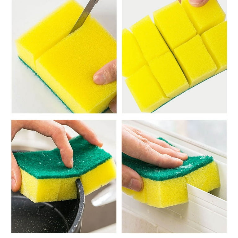 6pcs Non-Scratch Microfiber Sponge, Multi-Purpose Scrub Sponges For Kitchen  Kitchen Gadgets