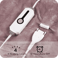 thumbnail image 4 of SUNNY HEAT Electric Blanket Heated Throw 50" x 60" -Fast Heating 4 Levels & 3H Auto off, Warm Soft Fannel Machine Washable, for Bed/Couch/Office, Purple, 4 of 5