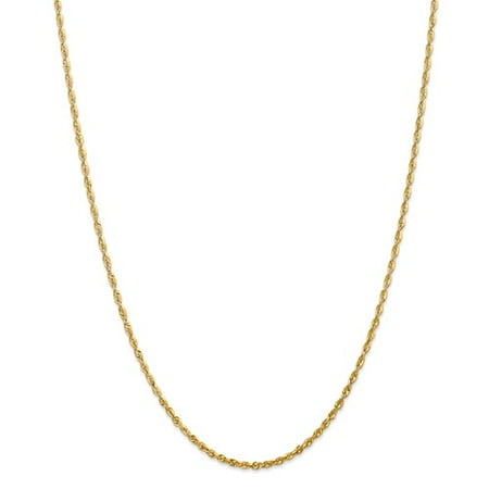 14k Yellow Gold 9in 2.15mm D/C Extra-Lite Rope Chain Bracelet