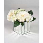 Serene Spaces Living Mirrored Glass Cube Vase, Modern Design, 4-Inch