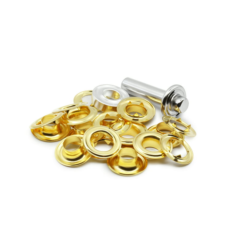 WDONAY Brass Grommet Eyelet Kit Air Button Inner Diameter 12mm/0.47” for  Home Repair - 100 Pcs (with Hole Opening Tool)