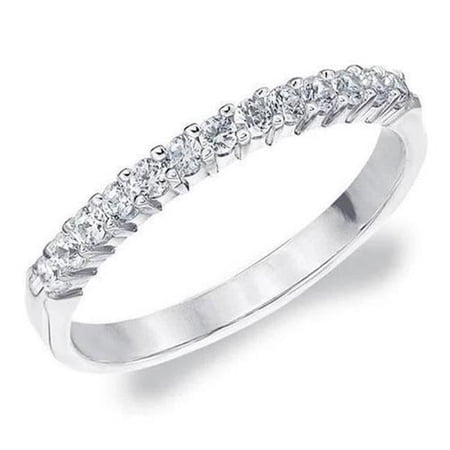 Harry Chad Enterprises 57886 0.90 CT Womens Diamond Wedding Anniversary Band, 14K White Gold - Size 6.5