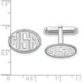 thumbnail image 2 of 14K White Gold 14Kw Oval With Boarder Recessed Letters Monogram Cuff Links (12 X 17) Made In United States xna624w, 2 of 5