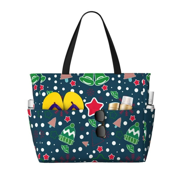 Easygdp Christmas Bolsa de Viaje de Playa de Gran Capacidad, Bolsa Tote Perfecta para la Playa, Escapadas de Fin de Semana y Viajes