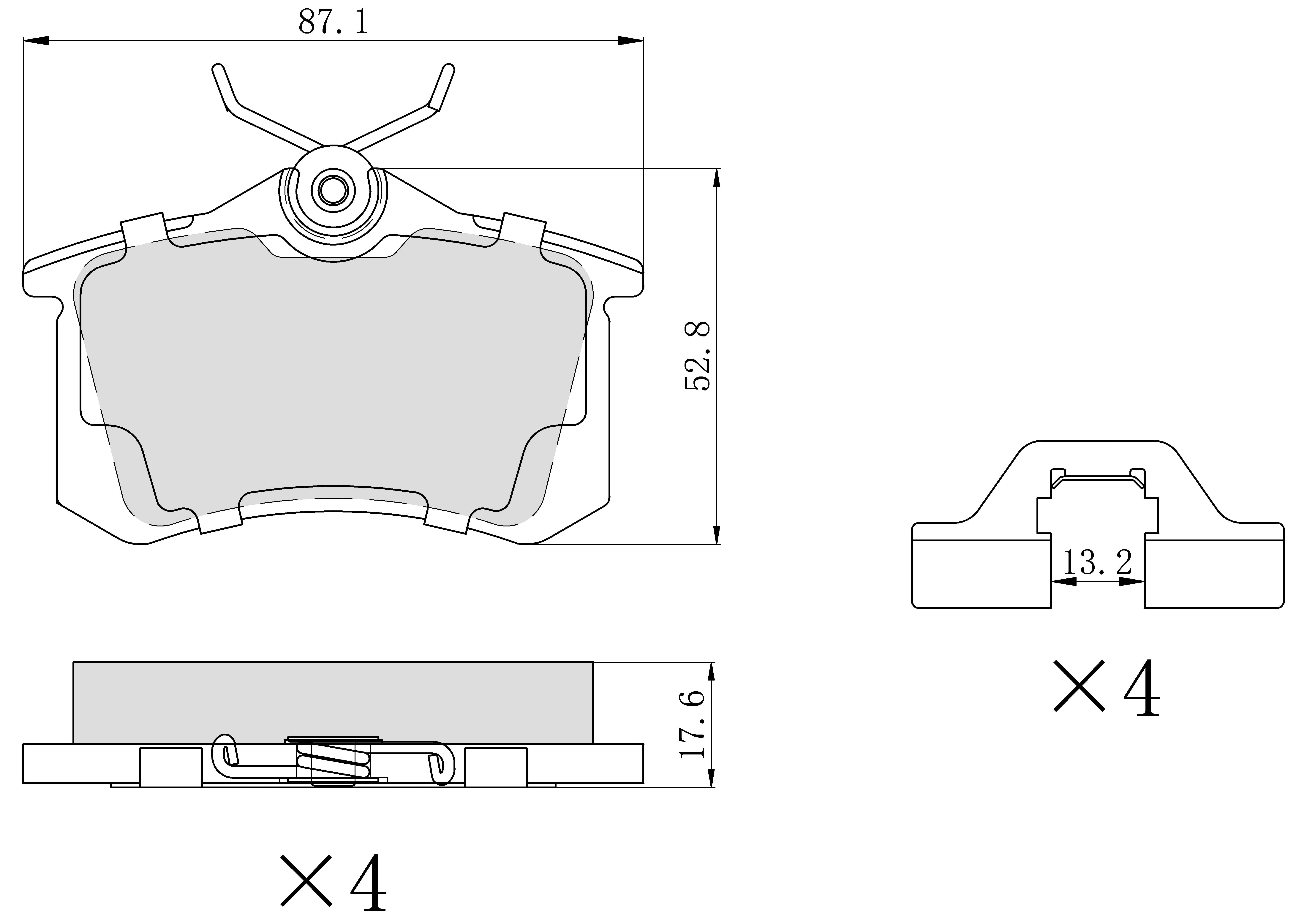 Winstop Brake Pad Set, Rear WS.1017.0.M, Volkswagen Jetta 2019-2012