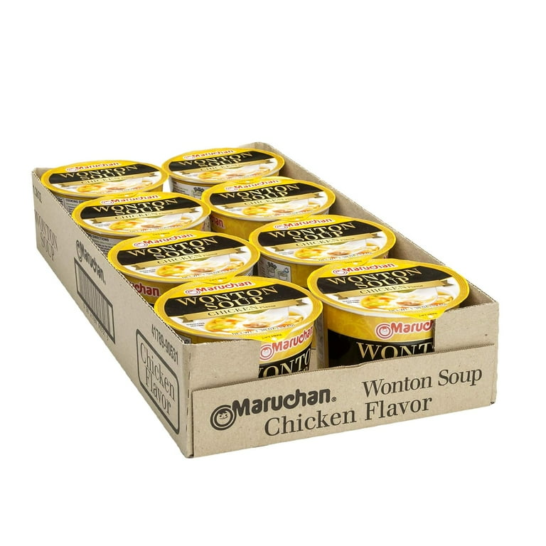 Maruchan Microwavable Bowl Wonton Chicken Flavor, Pack of 8