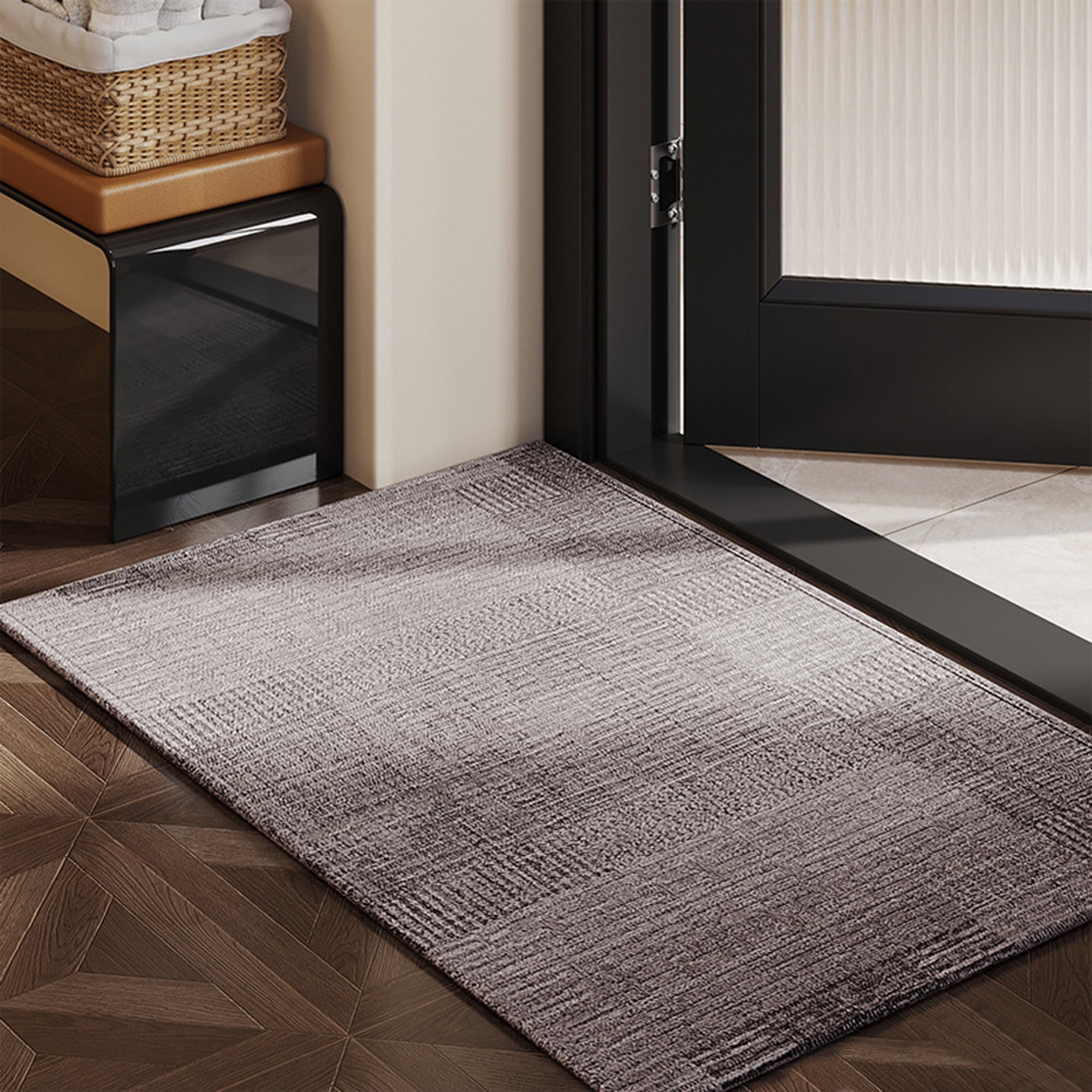 Unique Bargains Luxury Bath Floor Mats Soft Absorbent Bath Rugs Quick Dry Grey 20" x 32"