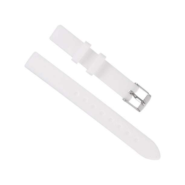 Suave Goma Reloj Correa 12mm Ancho, Rápida Liberación Reemplazo Silicona Reloj Correa, Blanco
