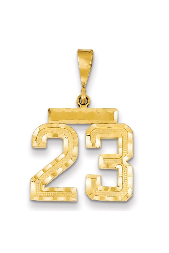 Beautiful 14k Medium Diamond-cut Number 23 Charm