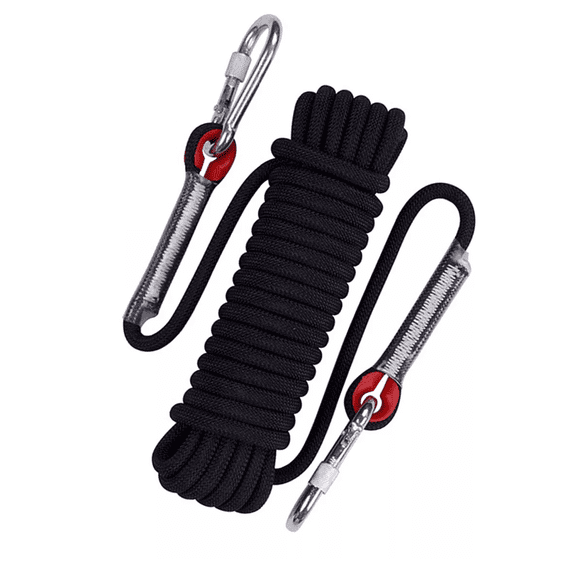 Cuerda Negra De 12mm Para Escalada De Montaña, 10 M