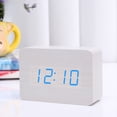 thumbnail image 1 of Reloj de madera LED silencioso electrónico con pantalla digital, reloj despertador de madera rectangular, reloj de madera de escritorio, 1 of 5