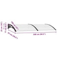 thumbnail image 3 of vidaXL Door Canopy, Outdoor Awning for Porch & Patio, Polycarbonate Cover, 94.5x39.4 In, Black, 3 of 7