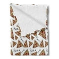 thumbnail image 2 of Pizza Soft Flannel Fleece Blanket, Pattern in Hand Drawn Doodle Style Pizzeria Menu Fast Food Delicious Gourmet Eating, Cozy Plush for Indoor and Outdoor Use, 70" x 90", Multicolor, by Ambesonne, 2 of 5