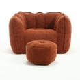 thumbnail image 4 of Kumix Bean Bag Chair with Armrests & Back Support, Chenille Reading Chair with Memory Foam, High Resilient Foam(Chips), Single Beanbag Sofa for Living Room, Bedroom, Game Room, Dorms, Red, 4 of 7