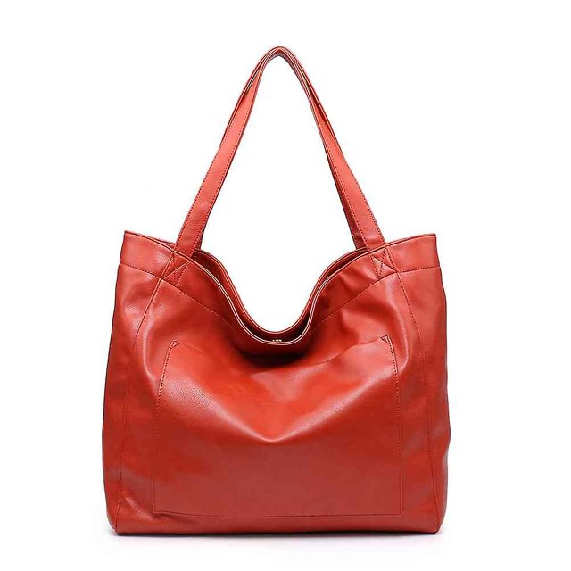 2022 New Large Capacity Tote Bag Womens Large Bag With Pockets Soft Leather Hand-held One Shoulder Retro Oil Wax Leather