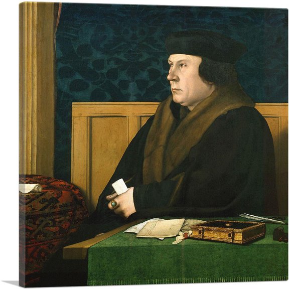 ARTCANVAS Portrait Of Thomas Cromwell Canvas Art Print by Hans Holbein the Younger - Size: 18" x 18" (0.75" Deep)