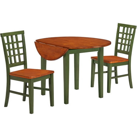 Arlington Dining Set - Imagio Home Arlington 3-Piece Drop Leaf Dining Set, Green and Java