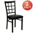 thumbnail image 3 of BizChair 2 Pack Black Window Back Metal Restaurant Chair - Black Vinyl Seat, 3 of 14